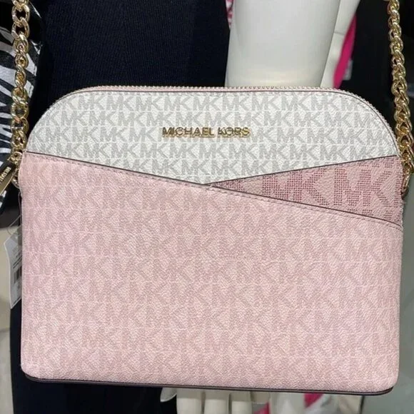 LOW START Michael Kors Blush Pink Jet Set Color-Block Crossbody NWT - Picture 3 of 5